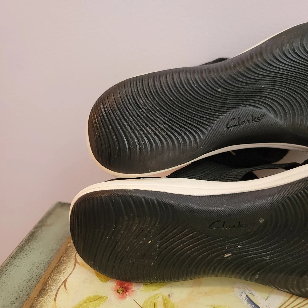 Cloudsteppers By Clarks Black Crisscross Slides Size 7 - Picture 7 of 8